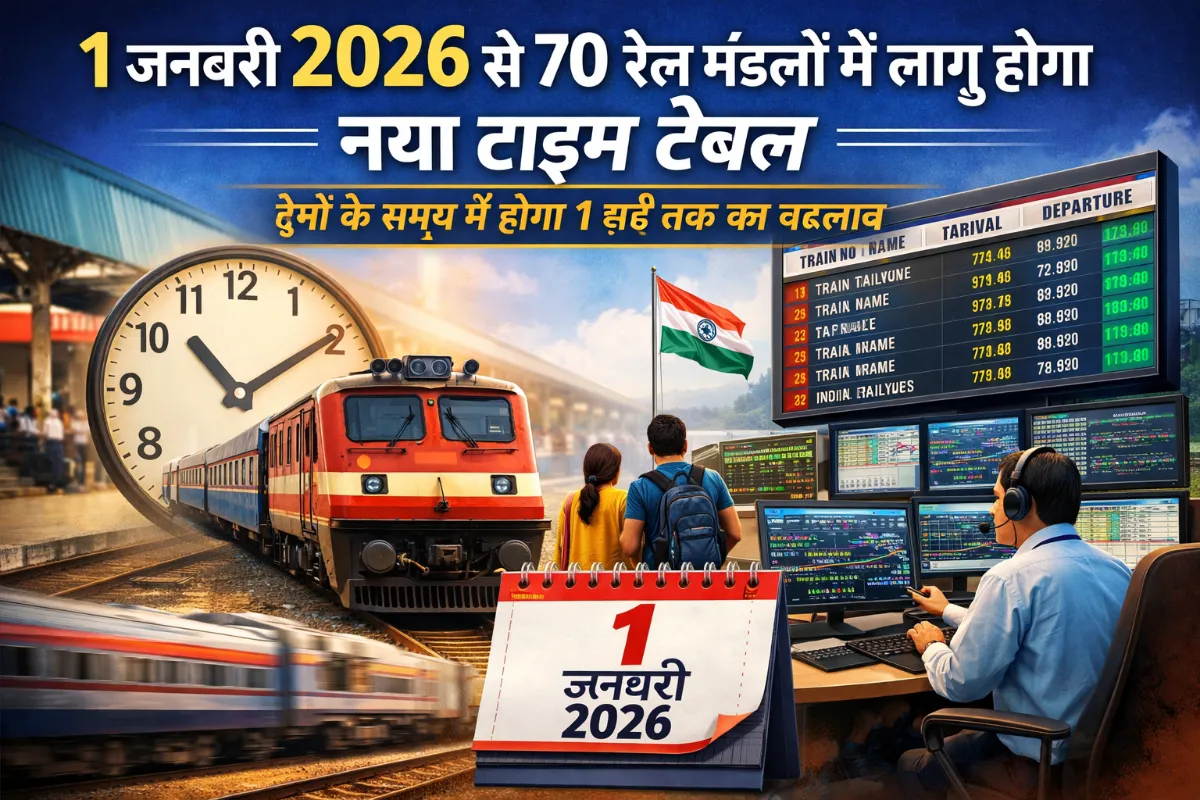 New Indian Railways Timetable from 1 January 2026 | Train Timing Changes up to 1 Hour